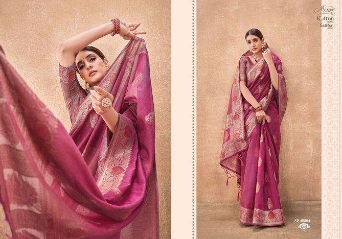 Sattika V 24 By Aura Kotton Vastra Party Wear Sarees Catalog